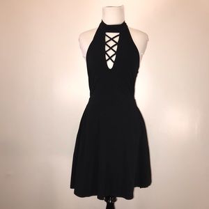 💥 Express Black Criss Cross Front Halter Dress 💥